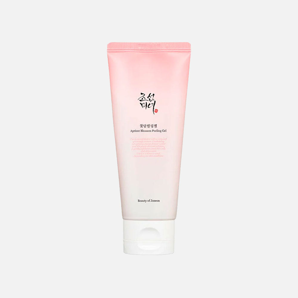 l exfoliant Beauty of Joseon Apricot Blossom, 100 ml, tube rose avec étiquette dorée, produit coréen viral TikTok, skincare coréenne | Beauty of Joseon Apricot Blossom Peeling Gel, 100 ml, pink tube with gold label, viral Korean product on TikTok, Korean skincare