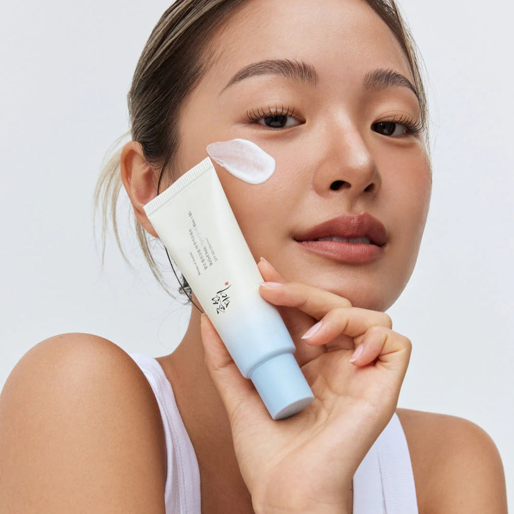 Crème solaire Beauty of Joseon Relief Sun Aqua-fresh : Riz + B5, SPF 50+, 50 ml, tube blanc avec étiquette verte, skincare coréenne | Beauty of Joseon Relief Sun Aqua-fresh: Rice + B5 Sunscreen, SPF 50+, 50 ml, white tube with green label, Korean skincare